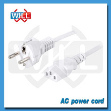 VDE CE 250V 10A 16A 3pin Blanco Cable de alimentación de CA